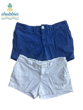 Chubbies Blue queen of the castles & White The Classics Cotton Shorts Bundle 8